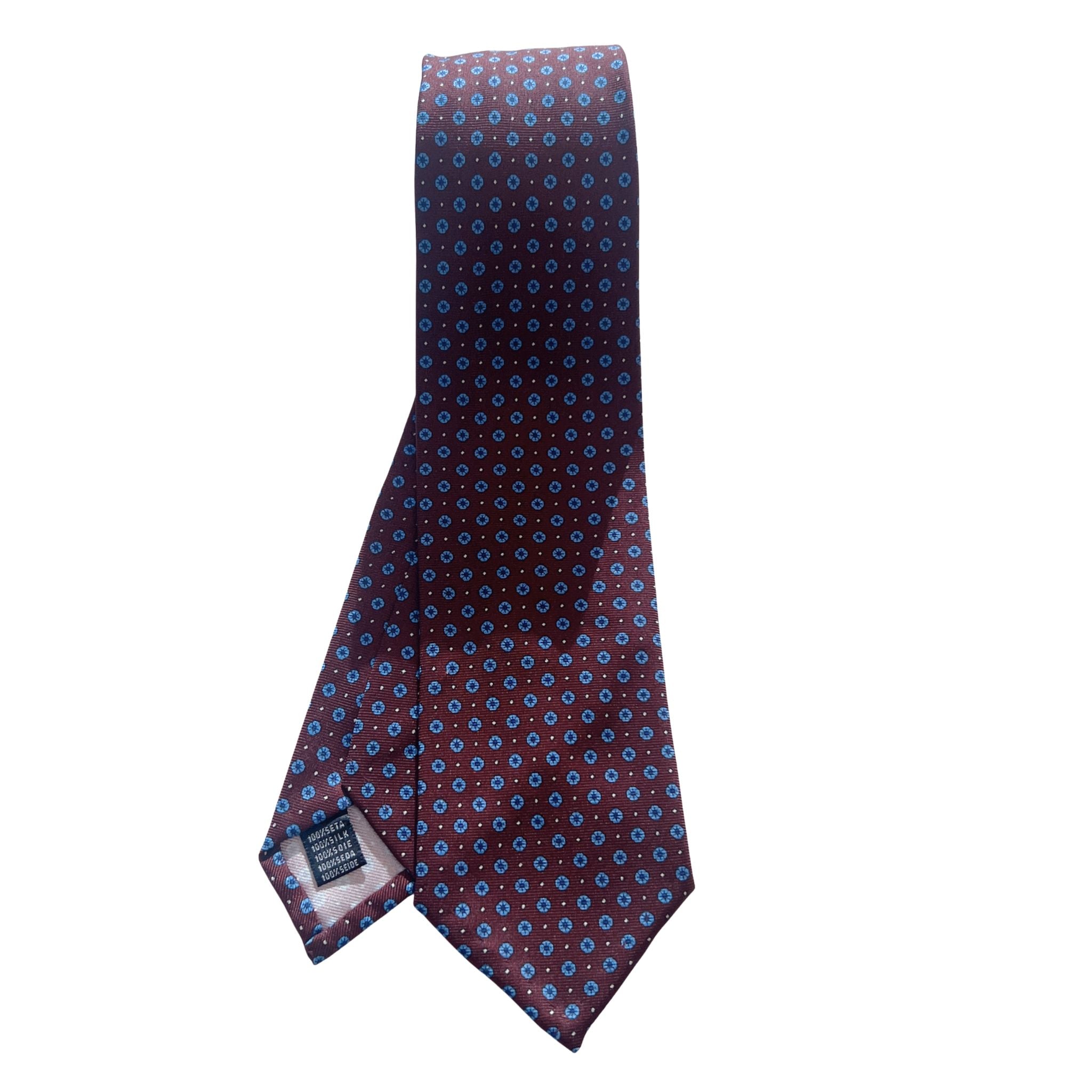 セッテピエゲ 小紋タイ ボルドー217