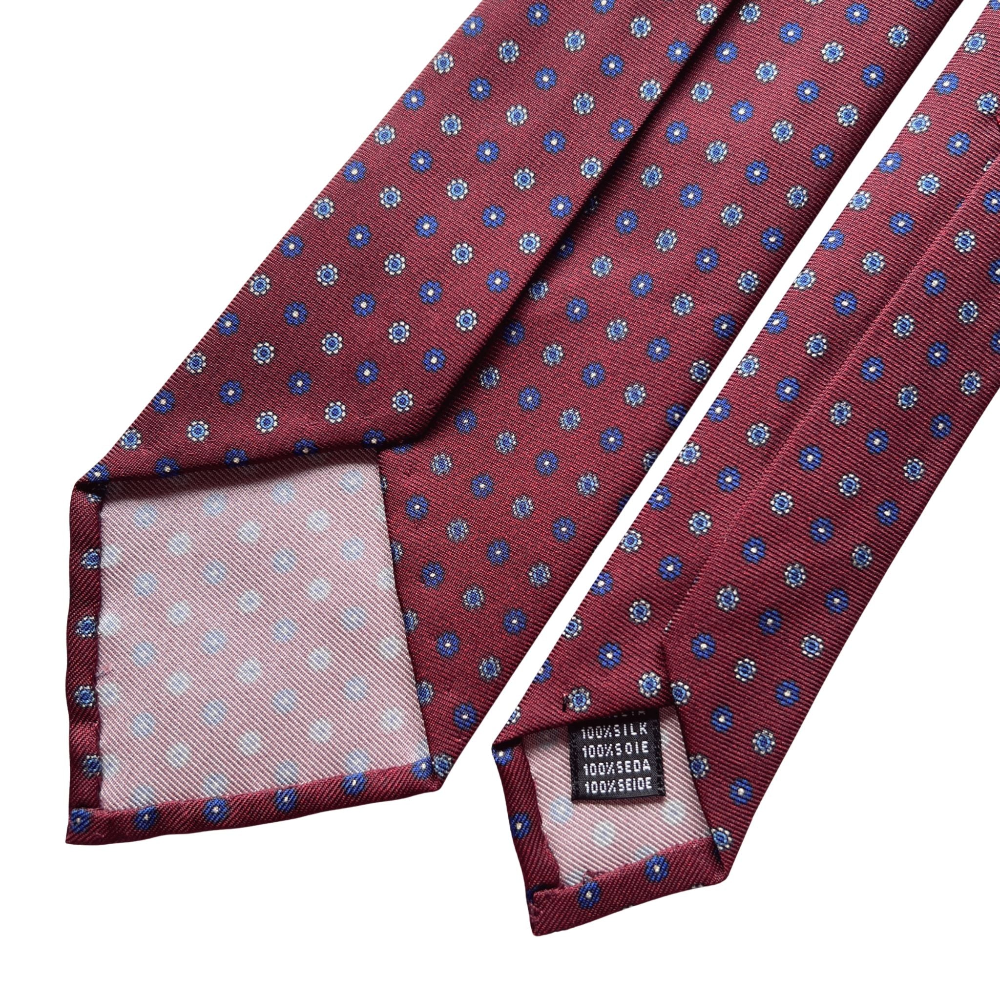 セッテピエゲ 小紋タイ ボルドー202