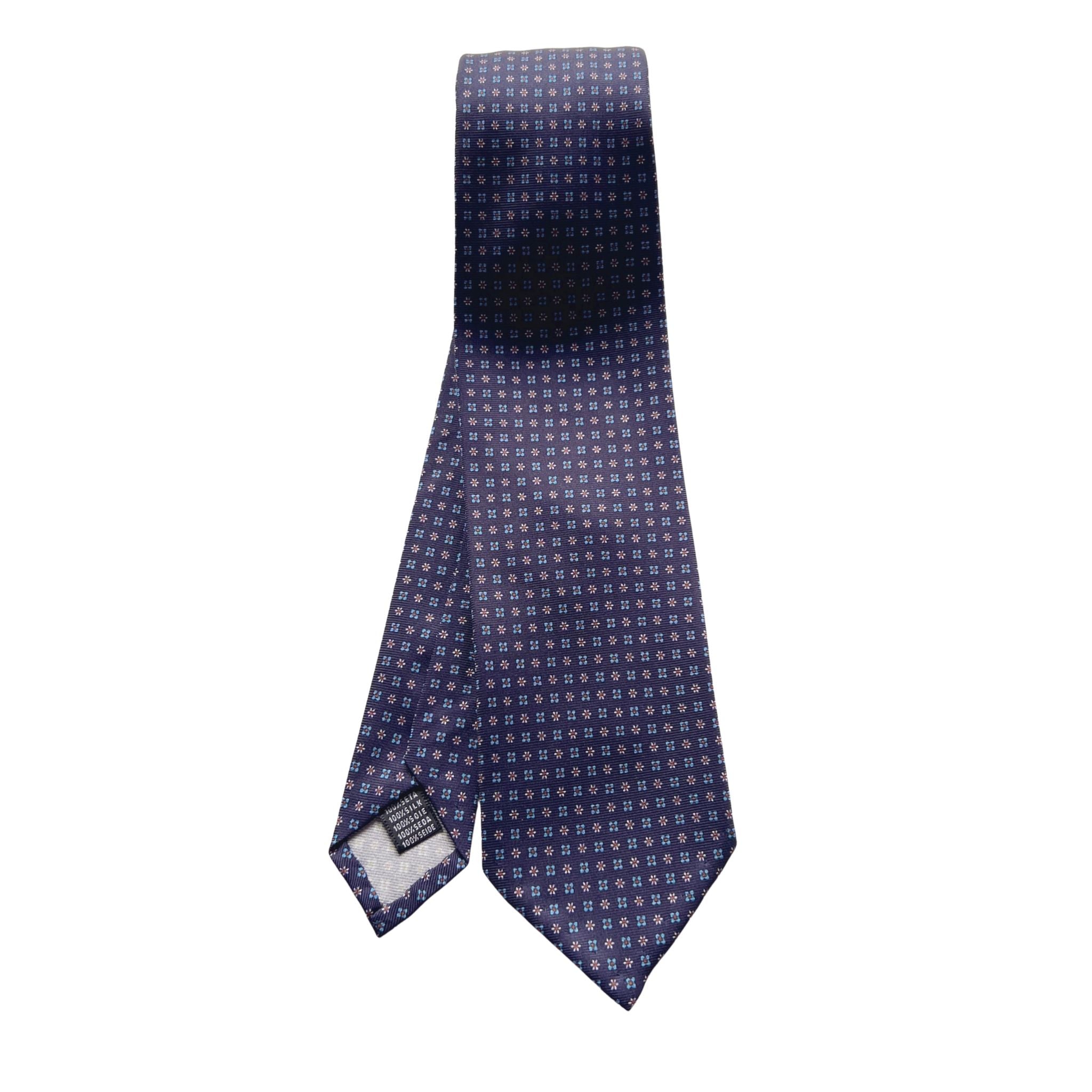 セッテピエゲ 小紋タイ ネイビー203