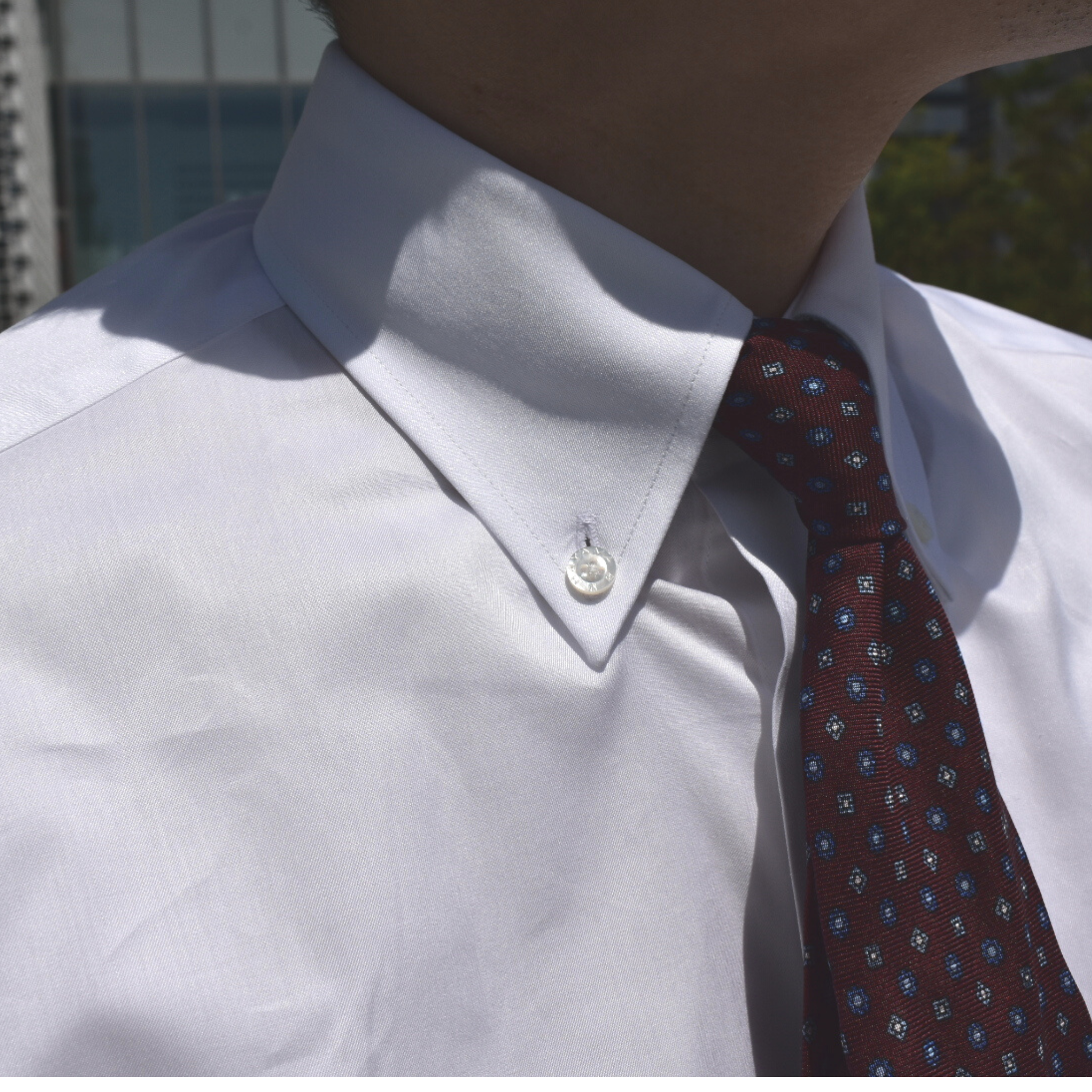 ボタンダウン/ホワイトブロード