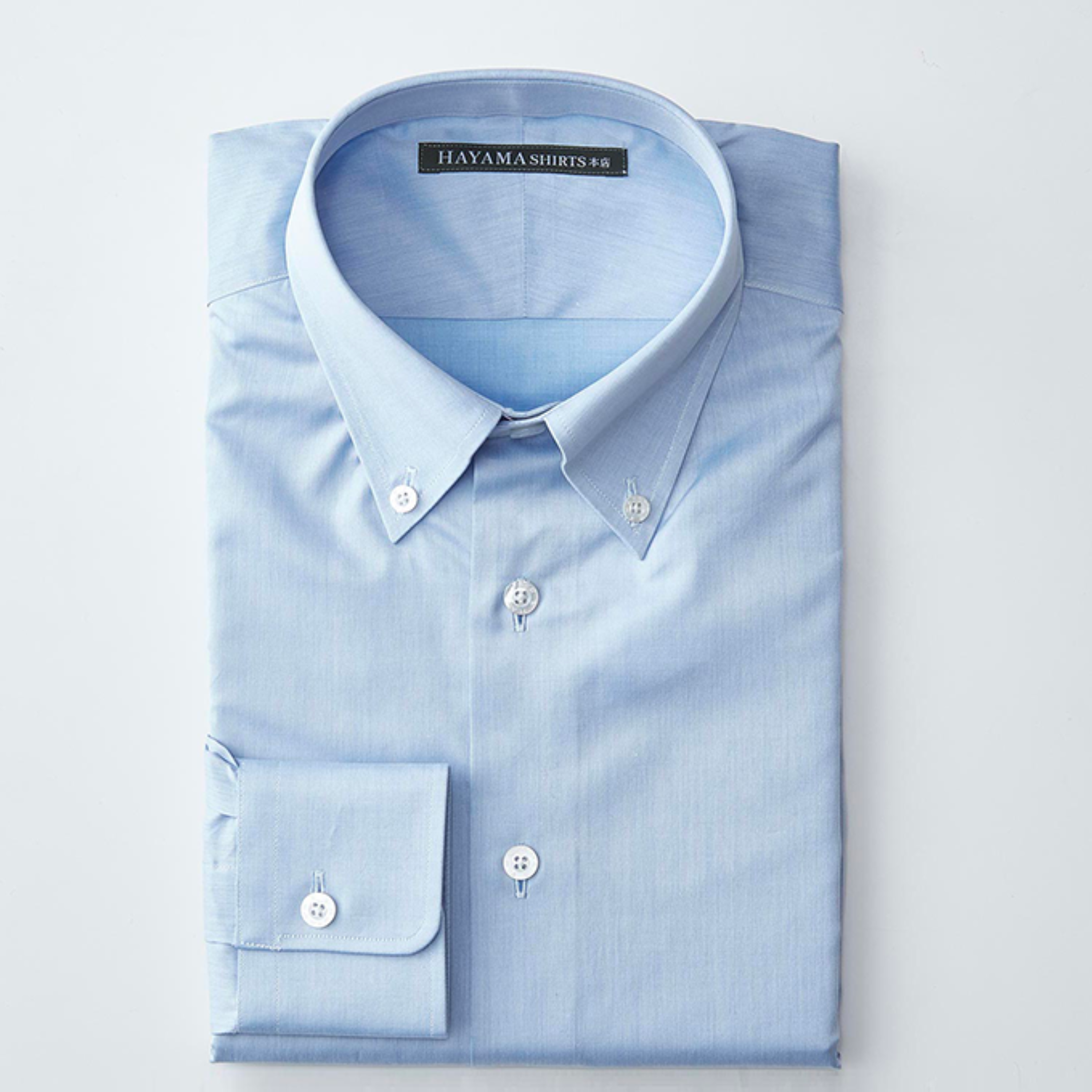 ボタンダウン/サックスブルーツイル