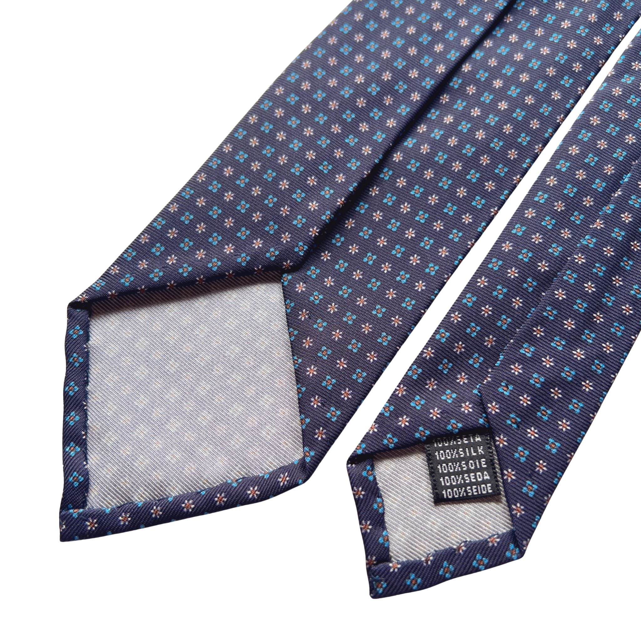 セッテピエゲ  小紋タイ ネイビー203