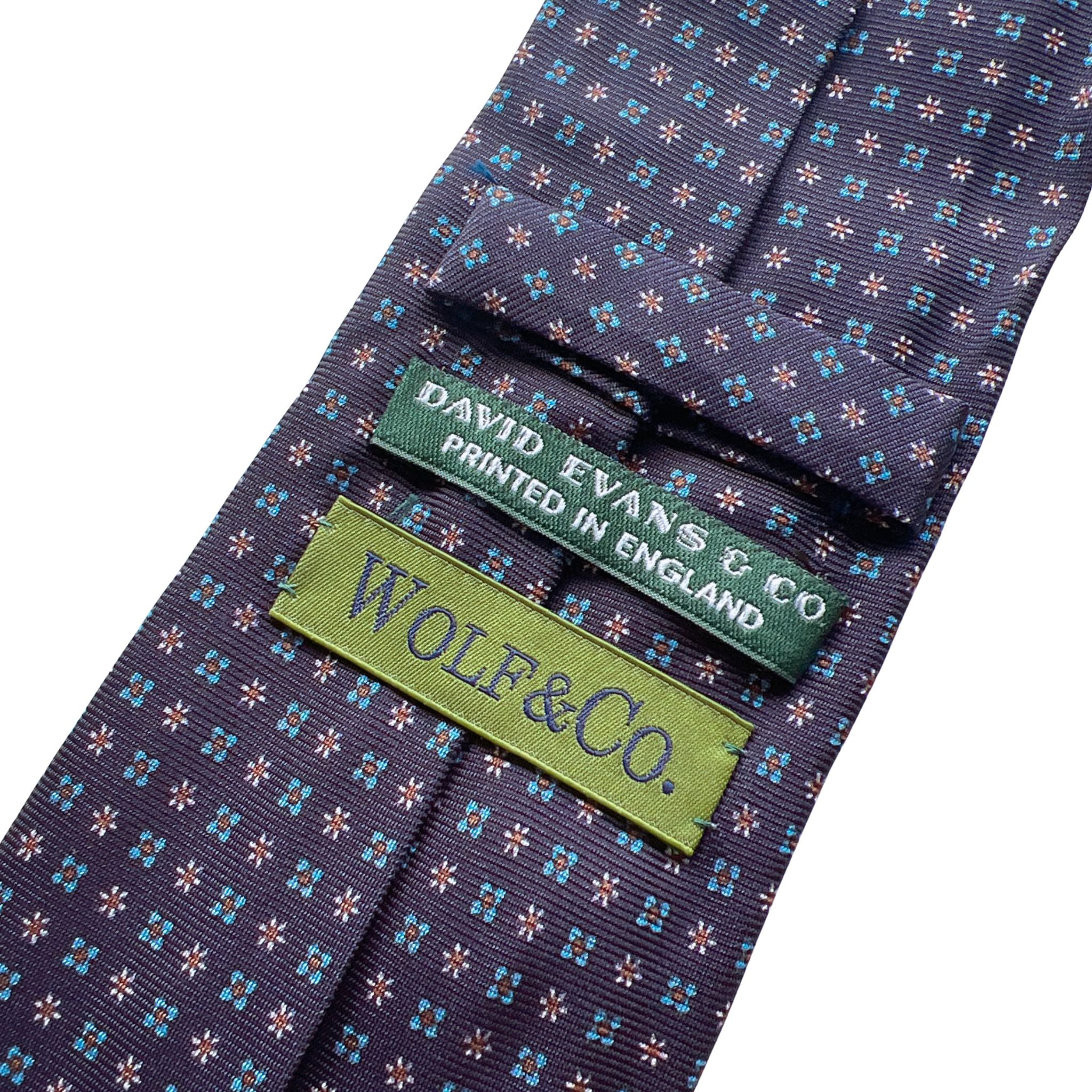 セッテピエゲ 小紋タイ ネイビー203 - オーダーシャツギフトなら