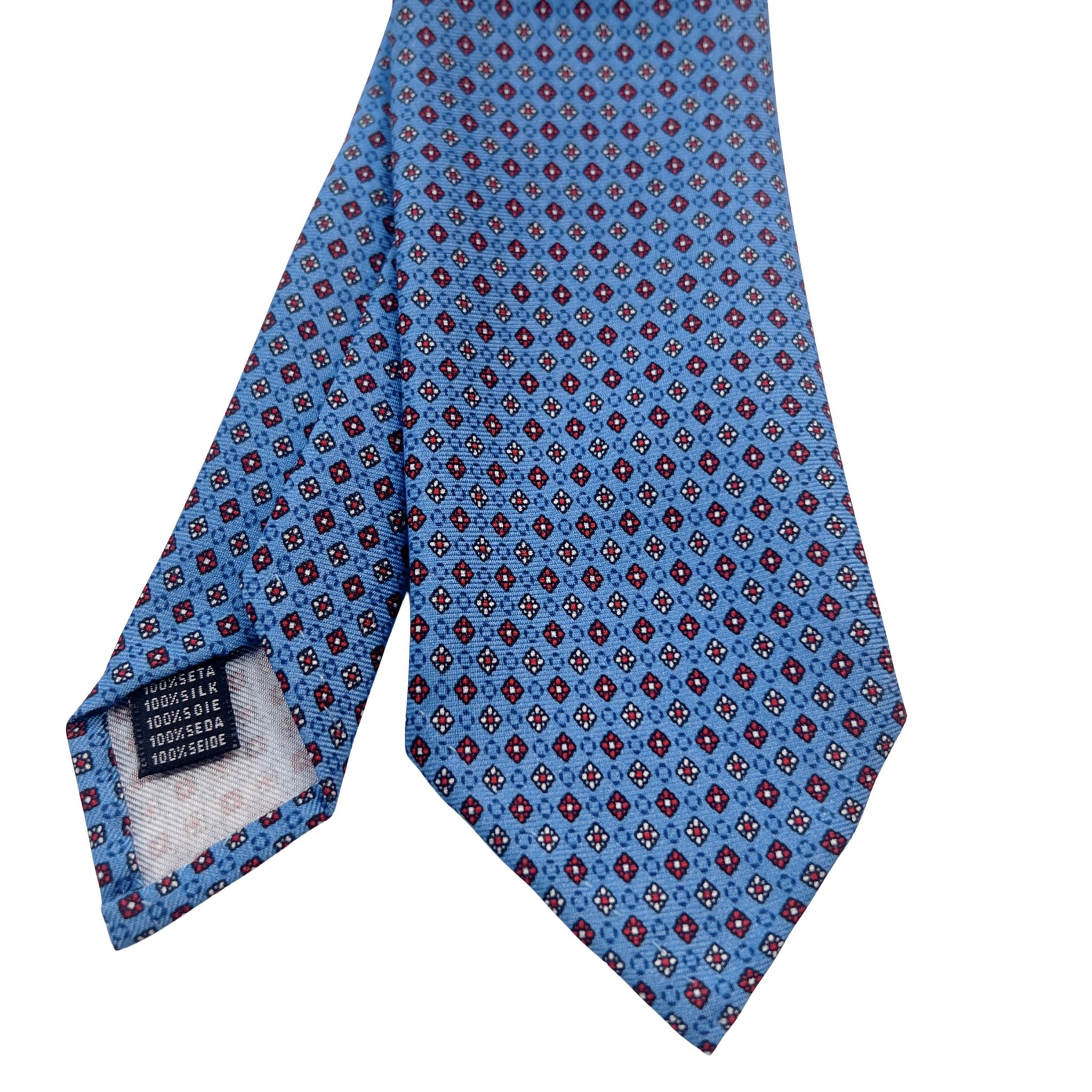 セッテピエゲ  小紋タイ  ブルー208