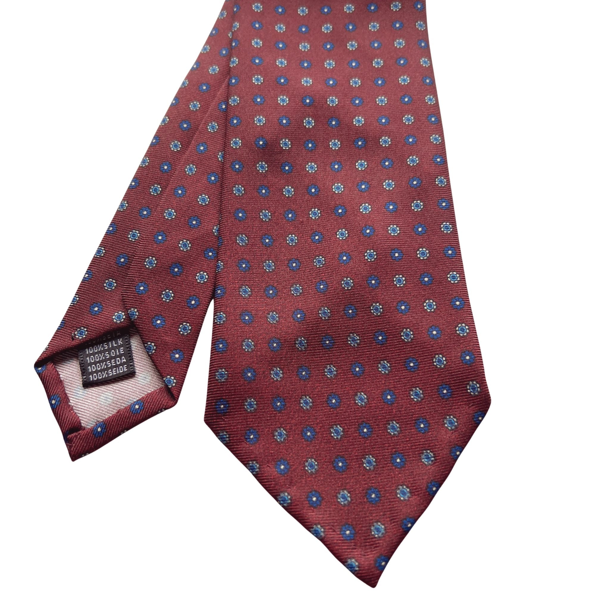 セッテピエゲ  小紋タイ ボルドー202