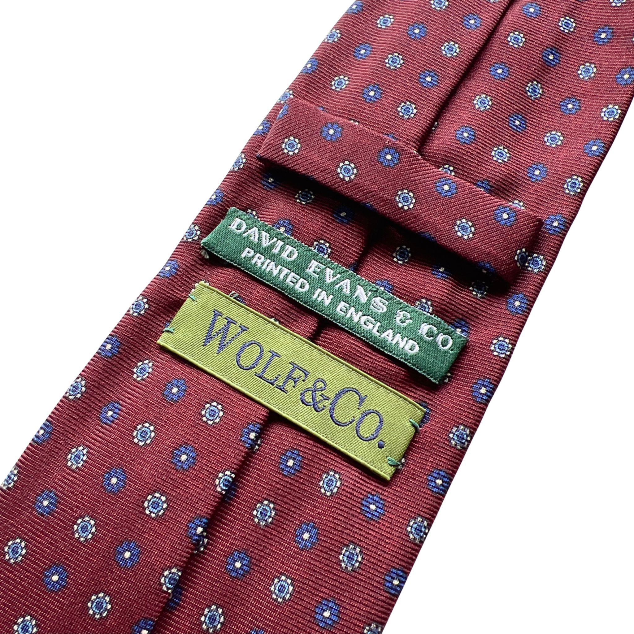 セッテピエゲ  小紋タイ ボルドー202